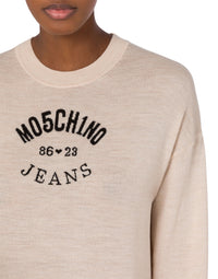 Crewneck wool knitwear - Beige