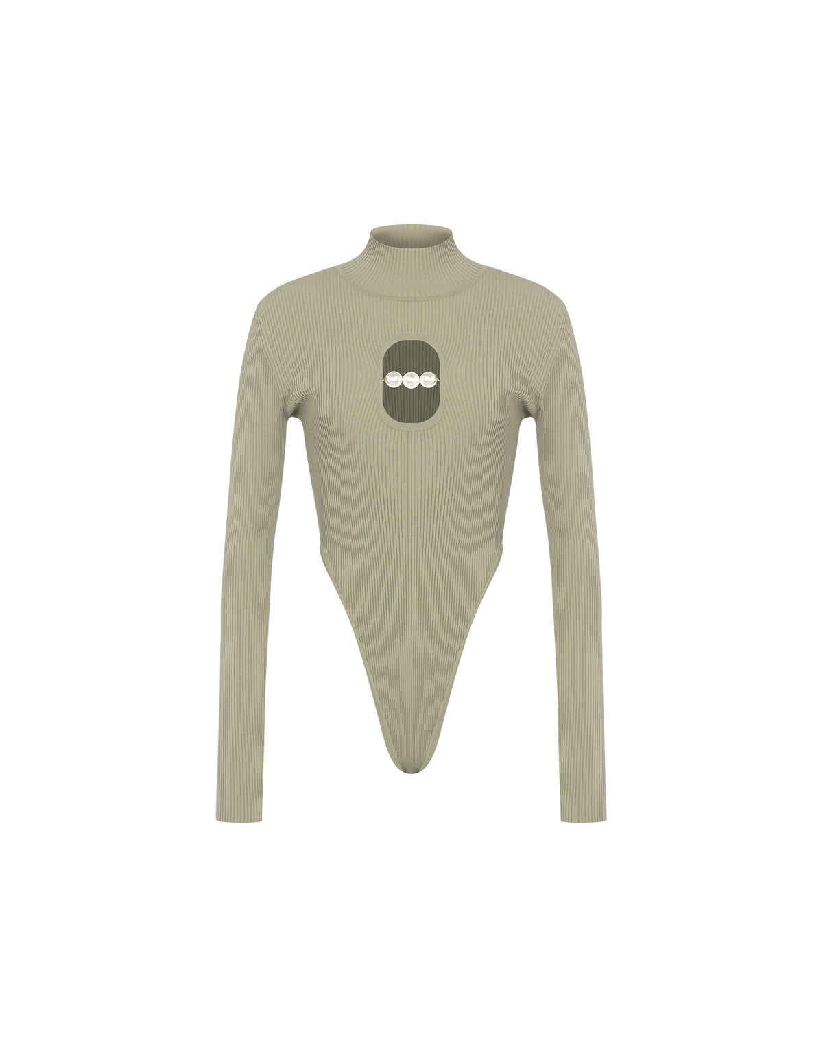 Pearls stretch viscose bodysuit - Green