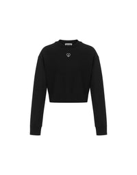 Cropped cotton sweatshirt - Black
