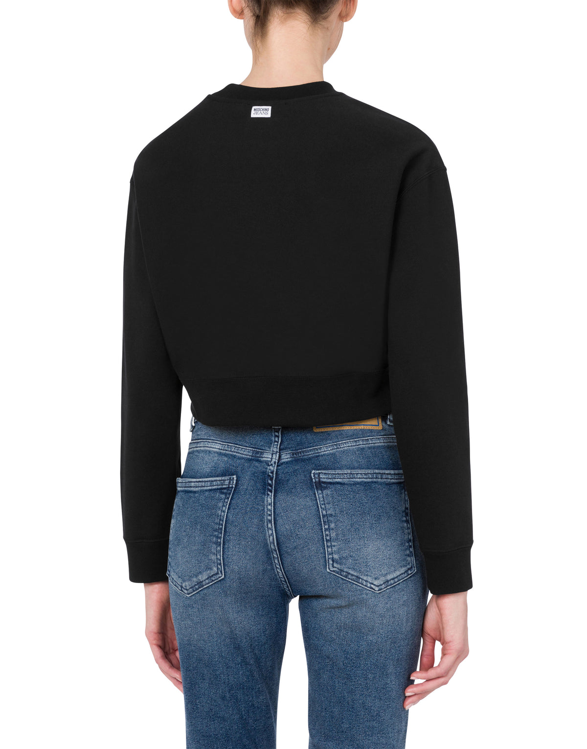 Cropped cotton sweatshirt - Black