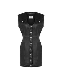 Robe courte en cuir - Black