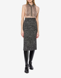 Buttoned tweed midi skirt - Dark Grey
