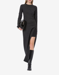 Blouse effet drapé en laine - Dark Grey