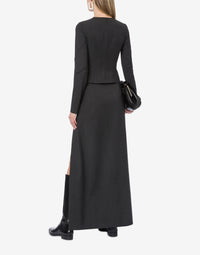 Blouse effet drapé en laine - Dark Grey