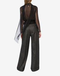Pantalon taille basse à rayures - Dark Grey