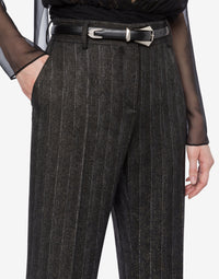 Pantalon taille basse à rayures - Dark Grey