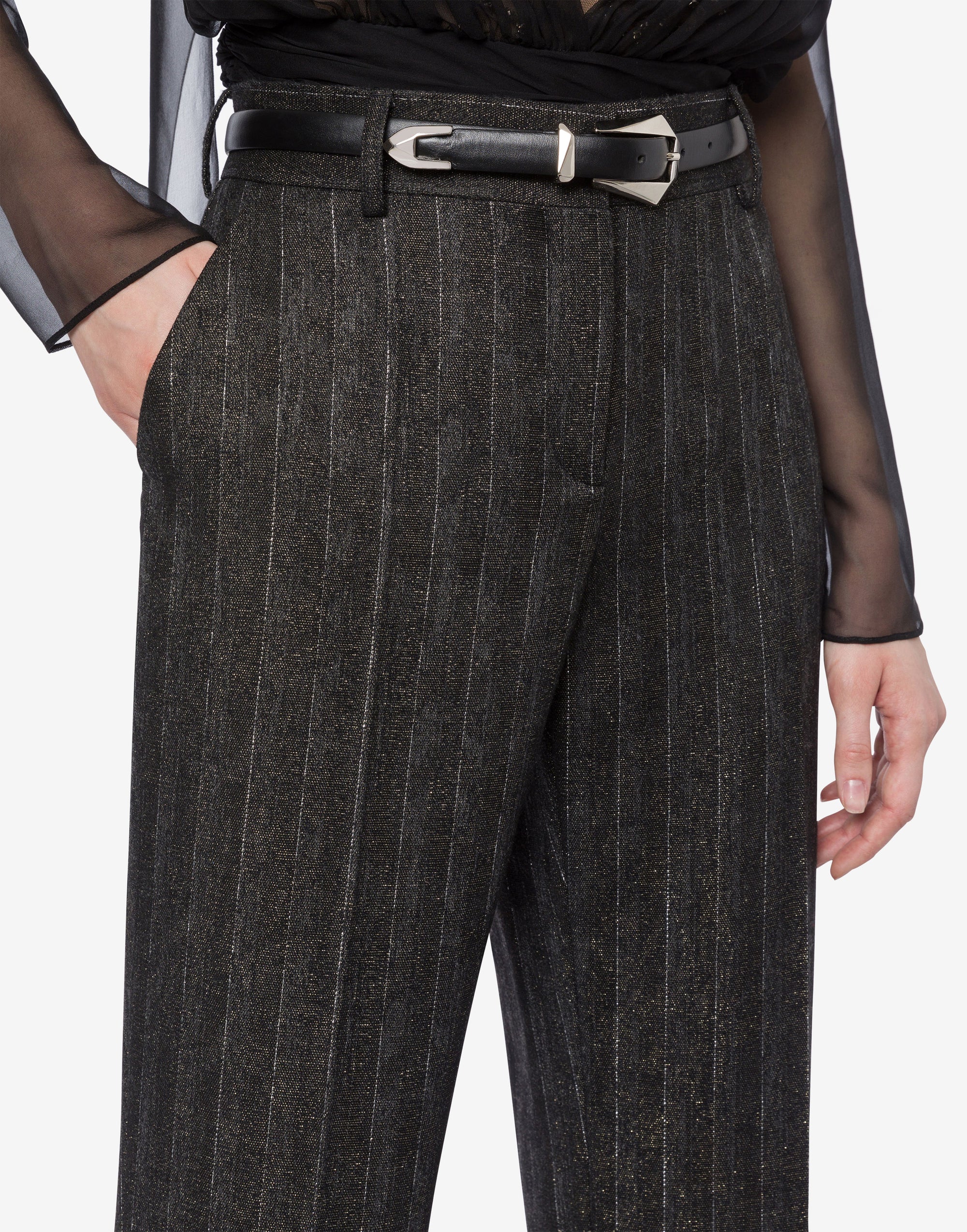 Pantalon taille basse à rayures - Dark Grey