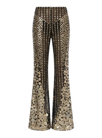 Pantalon flare avec broderie médailles - Black