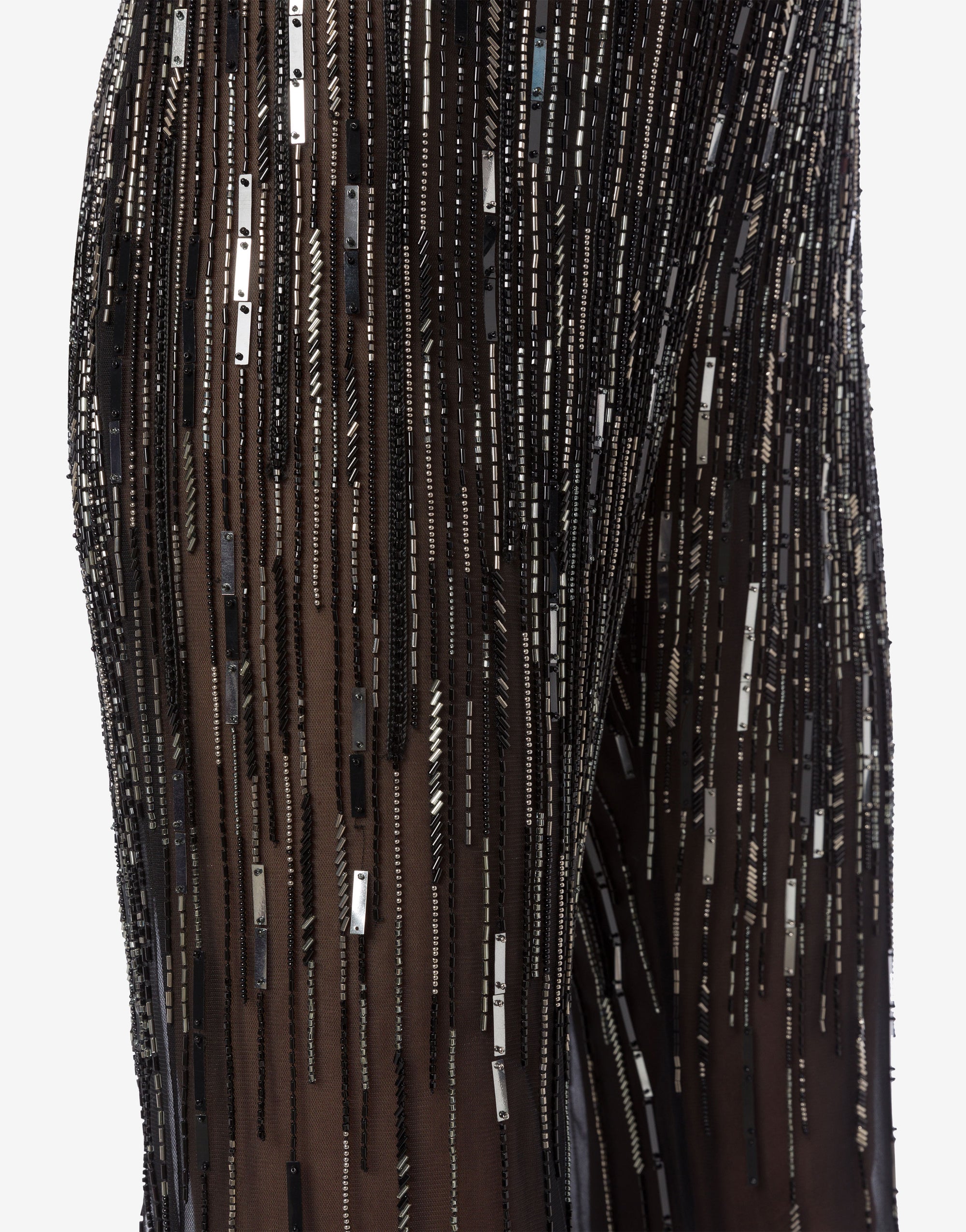Pantalon avec flasque perlée et paillettes dégradées - Black