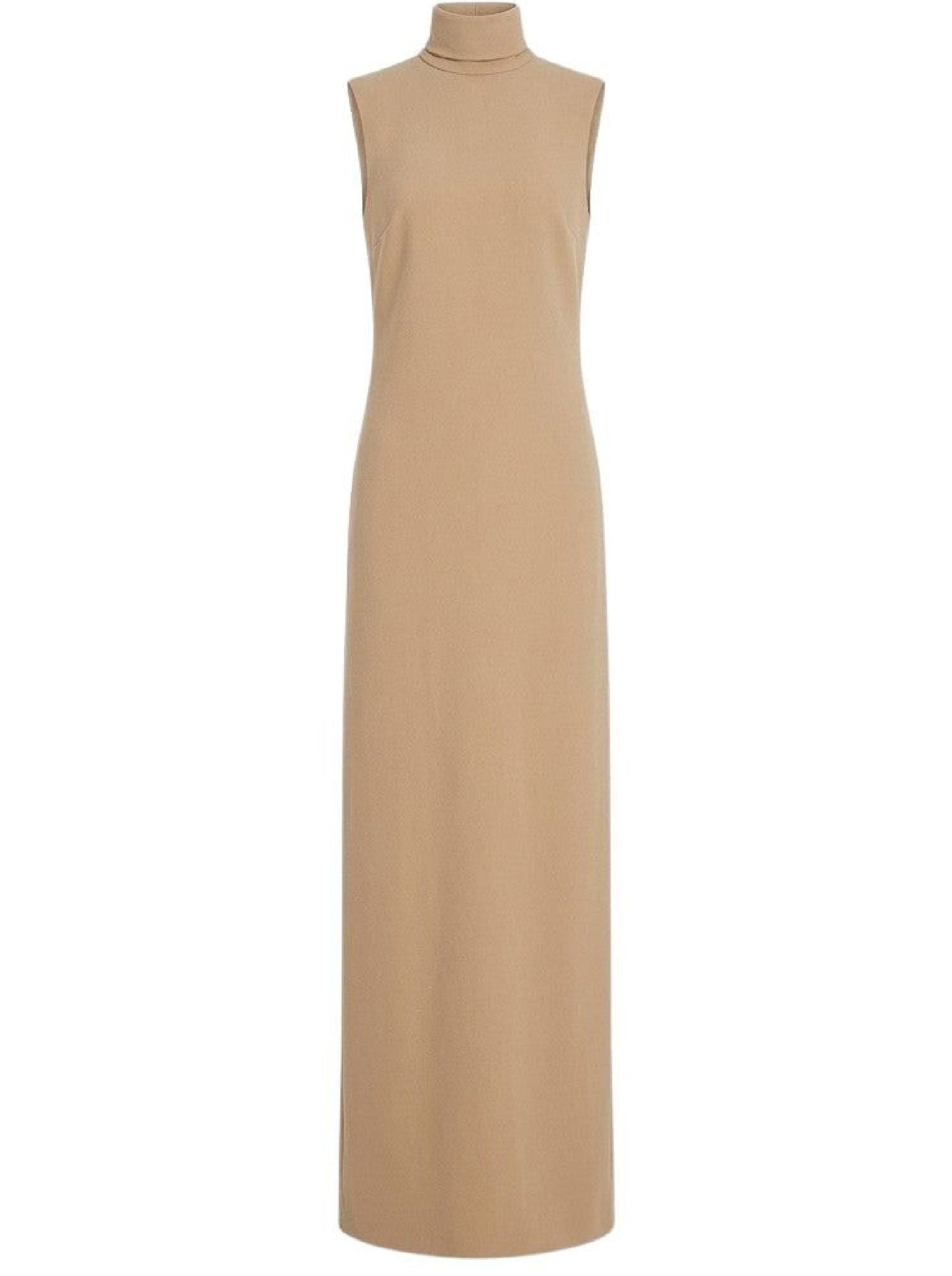 Robe longue en cady stretch - Beige