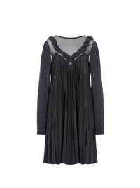 Robe courte à détails en laine - Dark Grey
