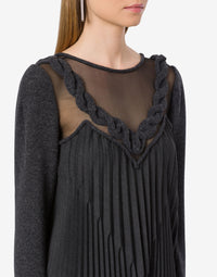 Robe courte à détails en laine - Dark Grey