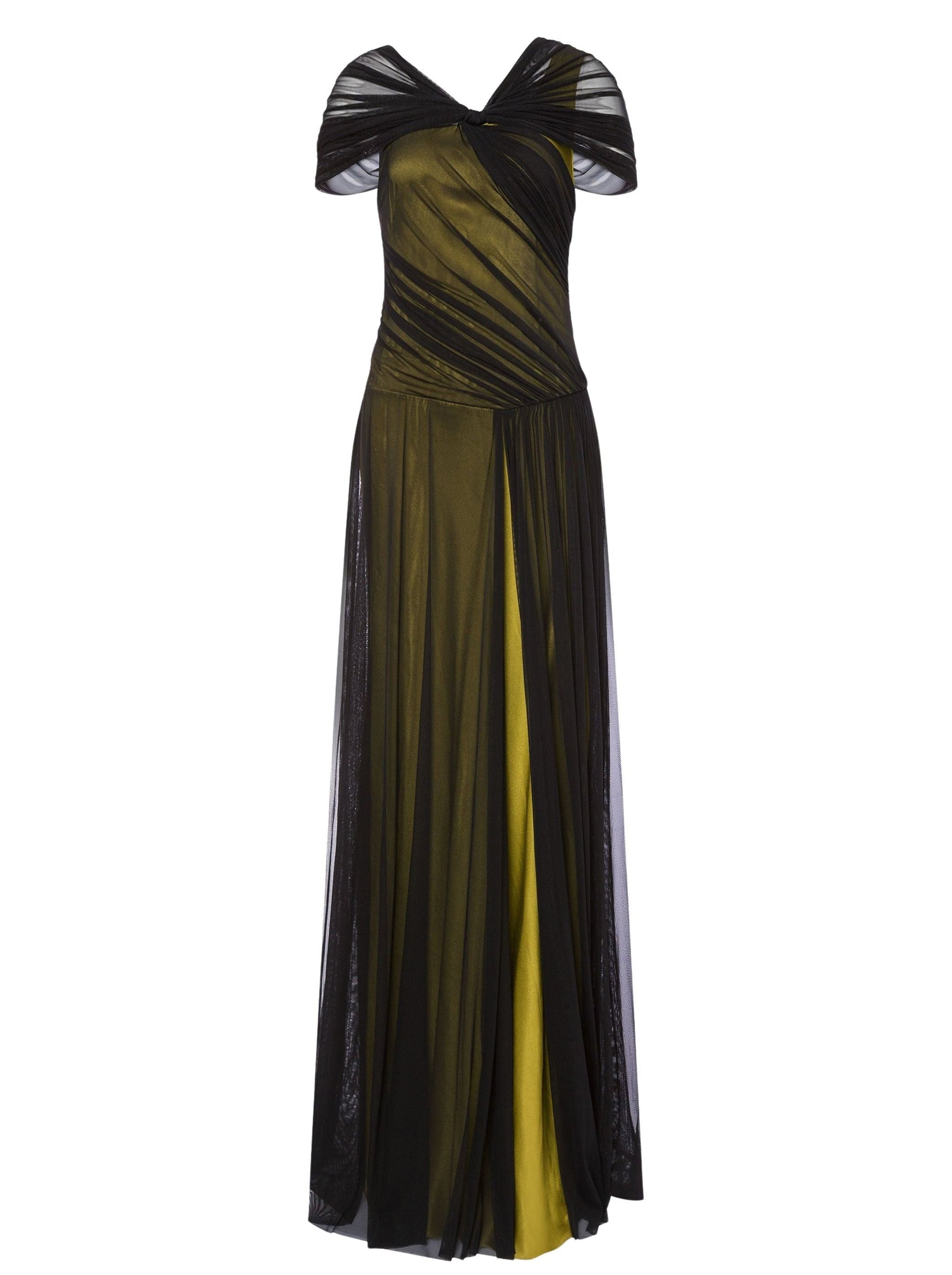 Robe longue en soie mélangée - Green