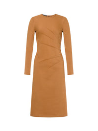 Robe midi en coton point milan - Beige