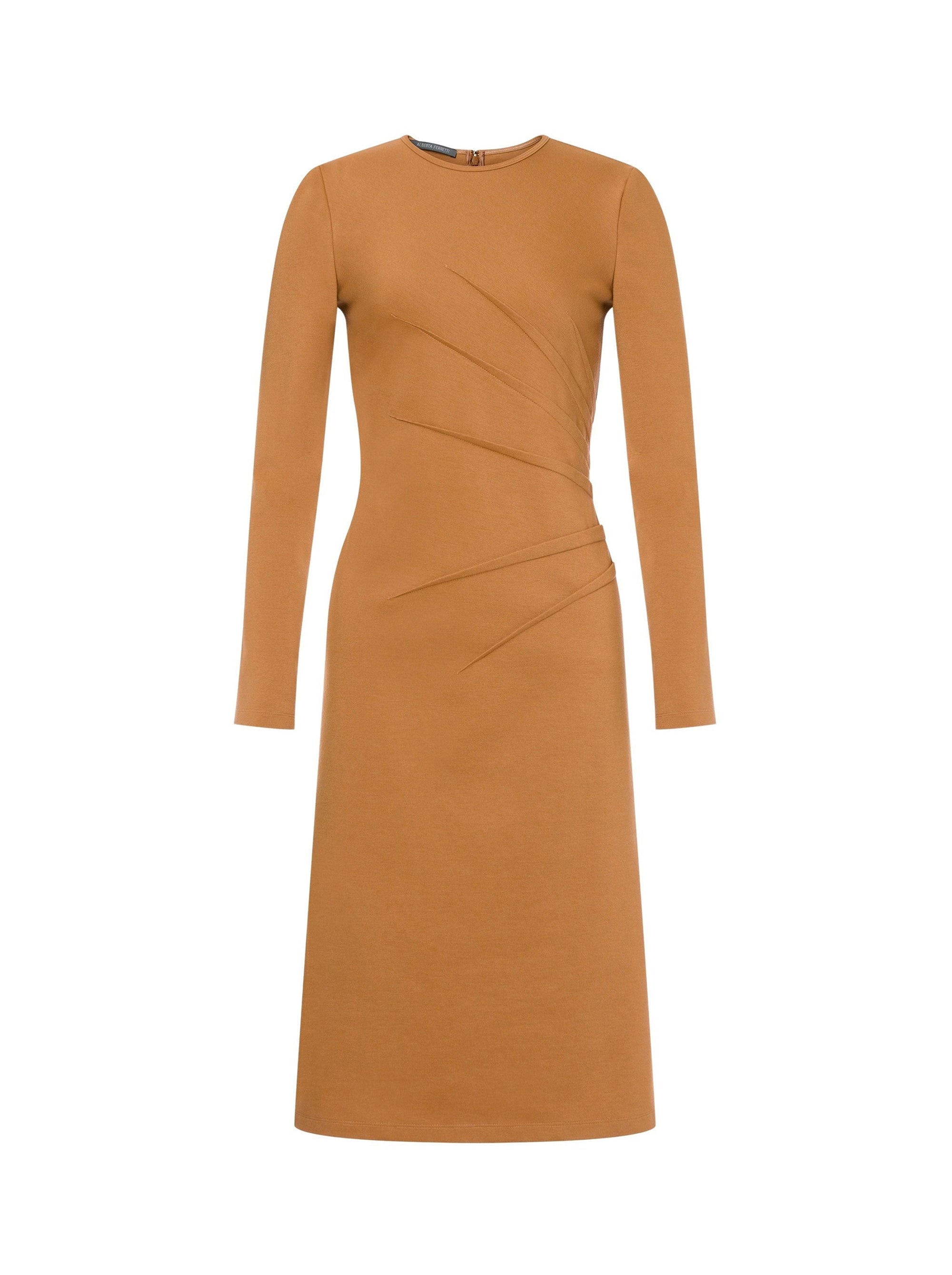 Robe midi en coton point milan - Beige