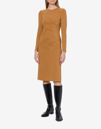 Robe midi en coton point milan - Beige