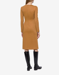 Robe midi en coton point milan - Beige