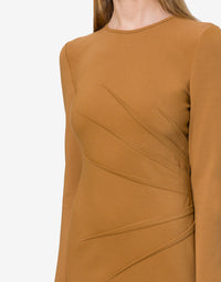 Robe midi en coton point milan - Beige