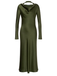 Robe midi en soie mélangée - Forest Green