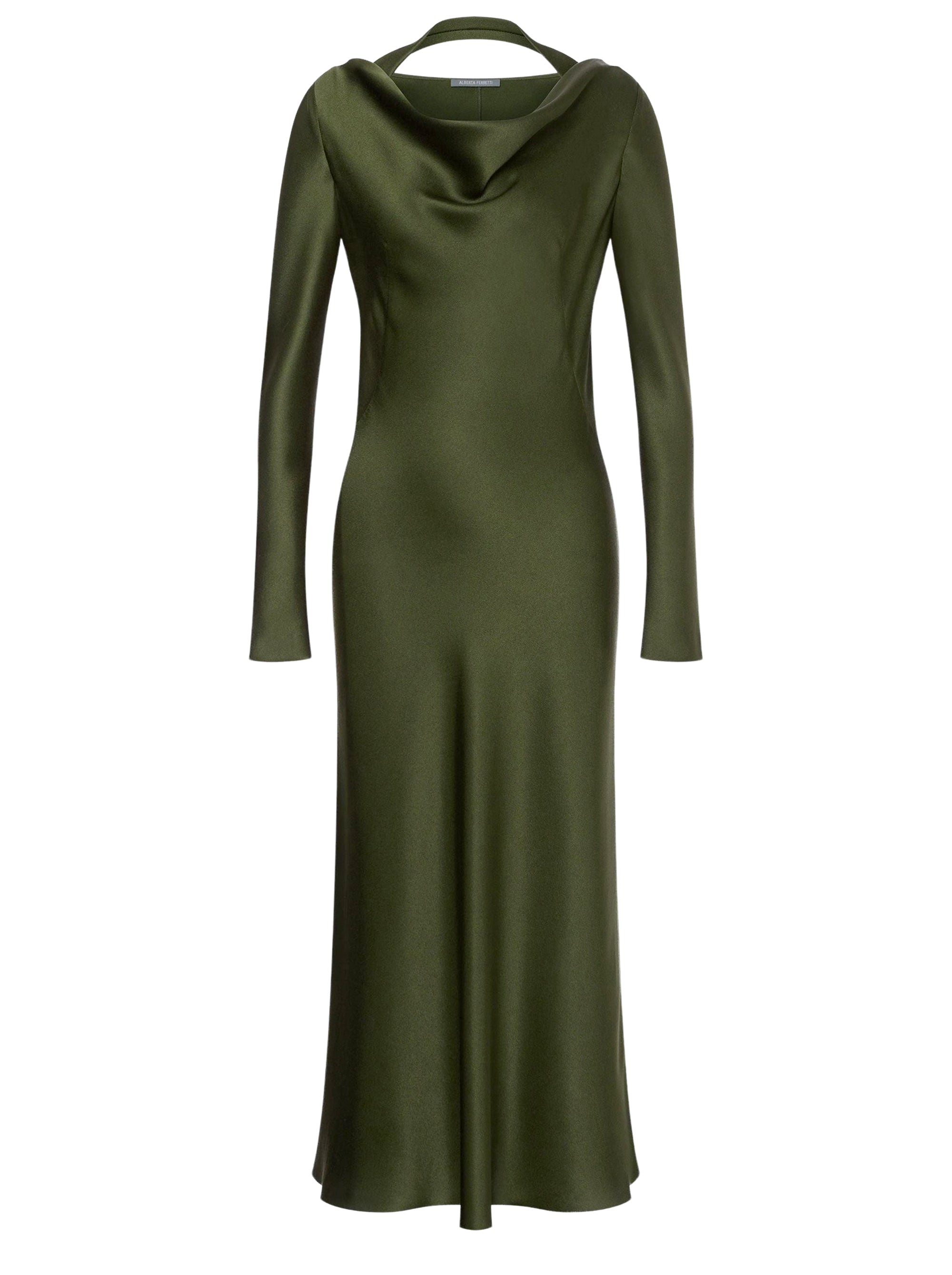 Robe midi en soie mélangée - Forest Green