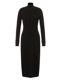 Robe midi en laine et cachemire - Black