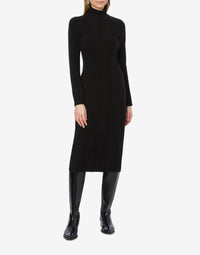 Robe midi en laine et cachemire - Black