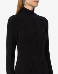 Robe midi en laine et cachemire - Black