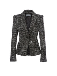 Tweed button-down jacket - Dark Grey