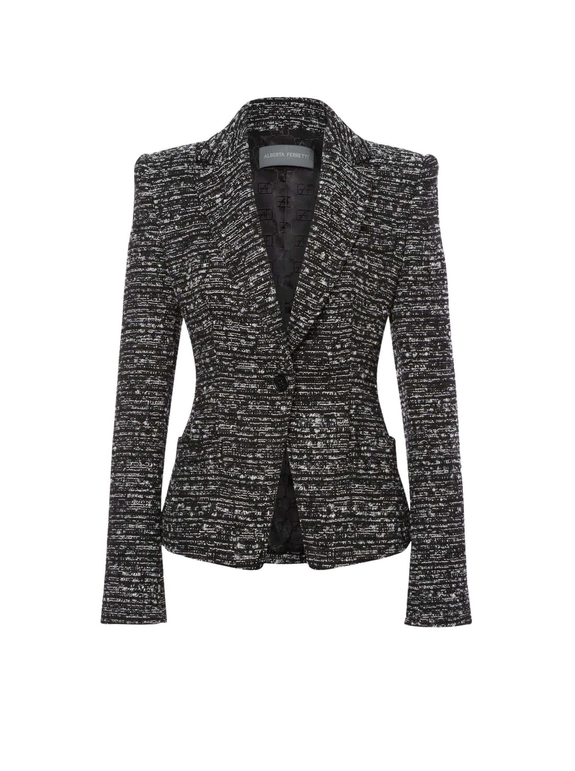 Tweed button-down jacket - Dark Grey