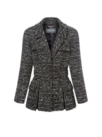 Veste en tweed boutonné avec fentes - Dark Grey