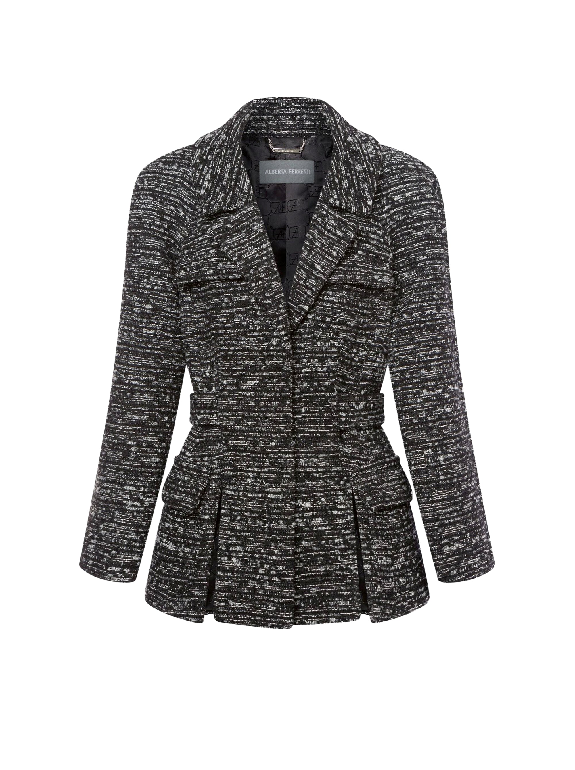 Veste en tweed boutonné avec fentes - Dark Grey