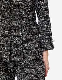 Veste en tweed boutonné avec fentes - Dark Grey