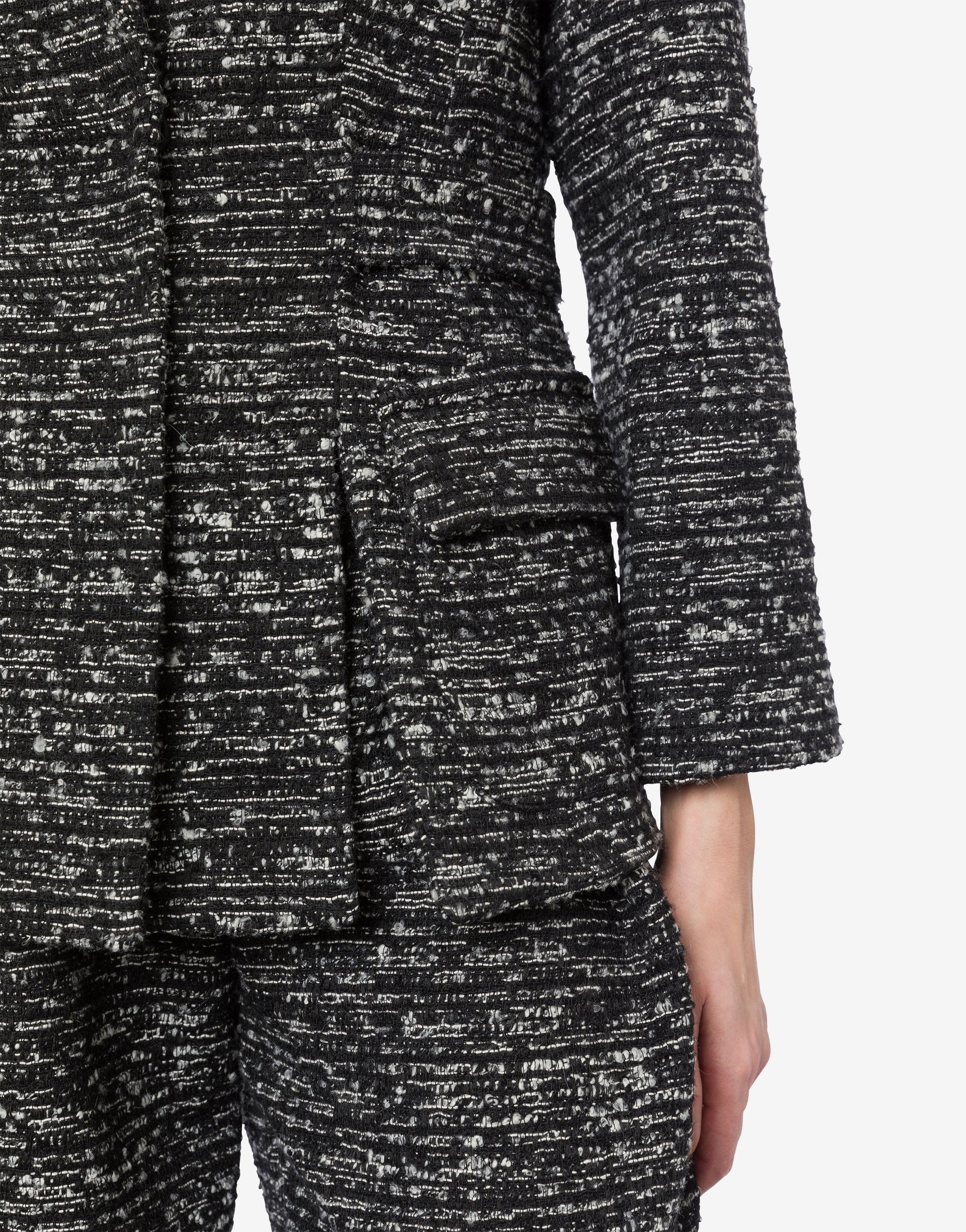 Veste en tweed boutonné avec fentes - Dark Grey