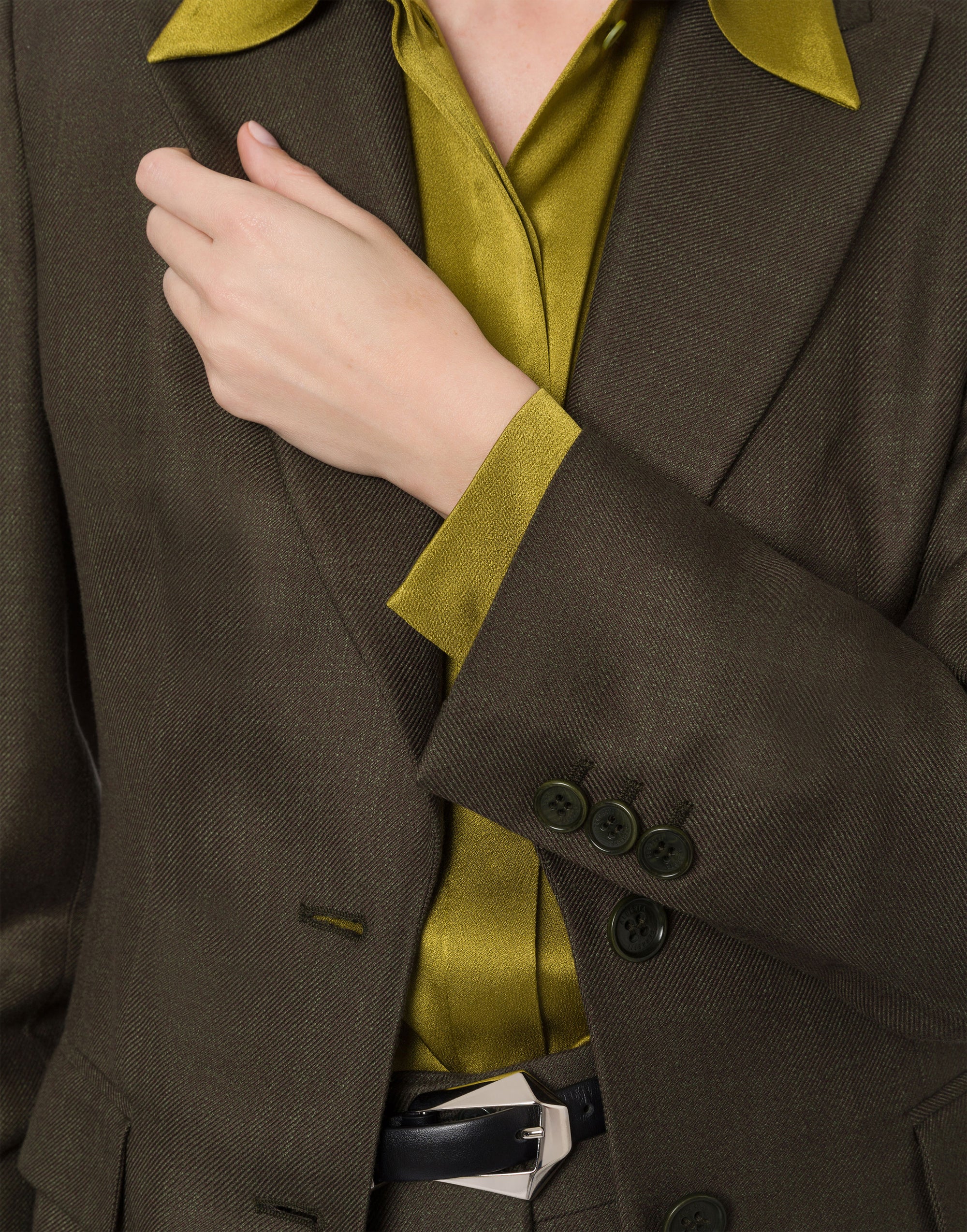 Veste en sergé flammé - Green