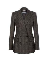 Veste à double boutonnage à rayures - Dark Grey