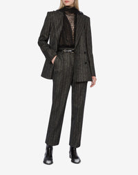 Veste à double boutonnage à rayures - Dark Grey