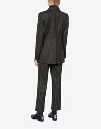 Veste à double boutonnage à rayures - Dark Grey