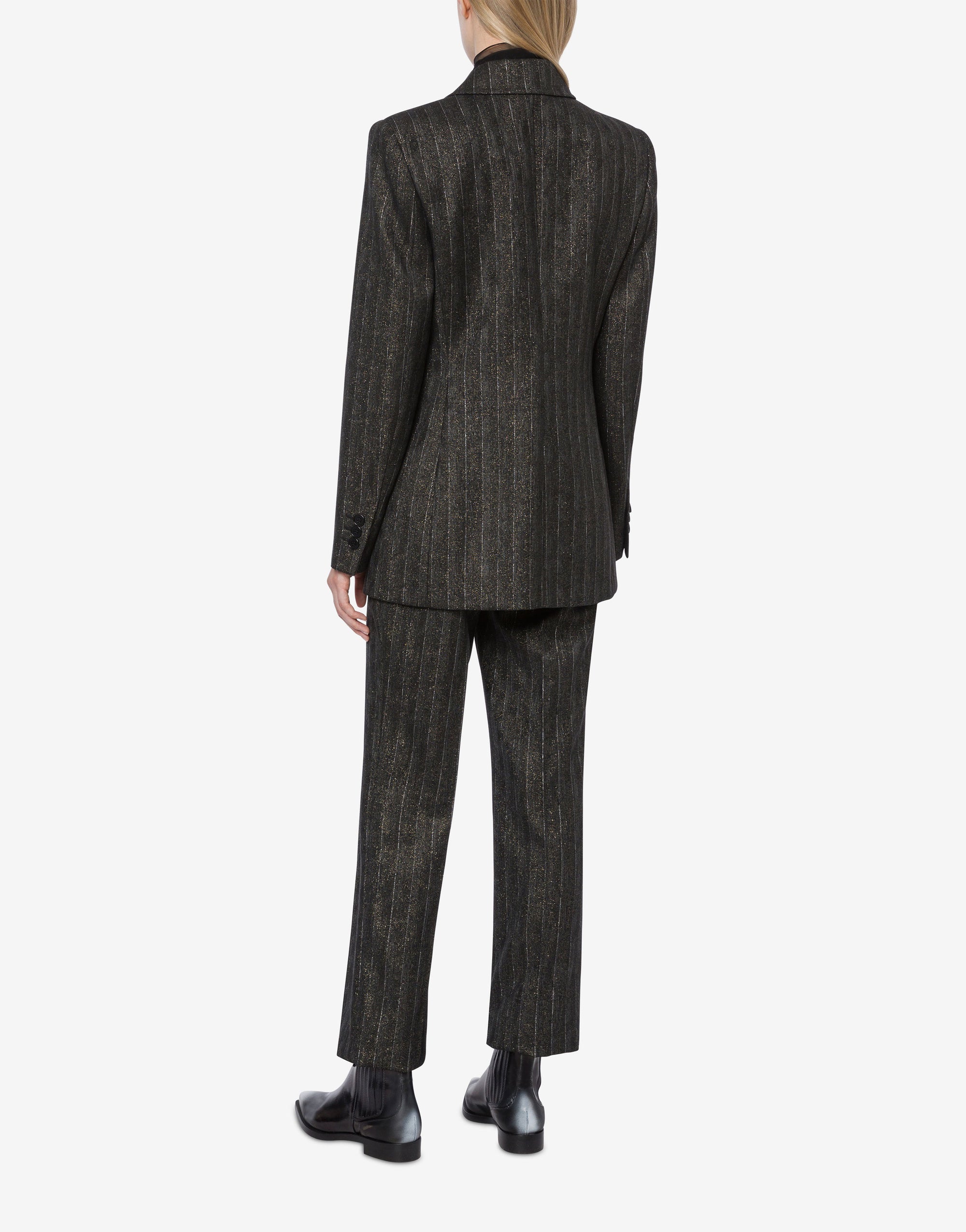 Veste à double boutonnage à rayures - Dark Grey