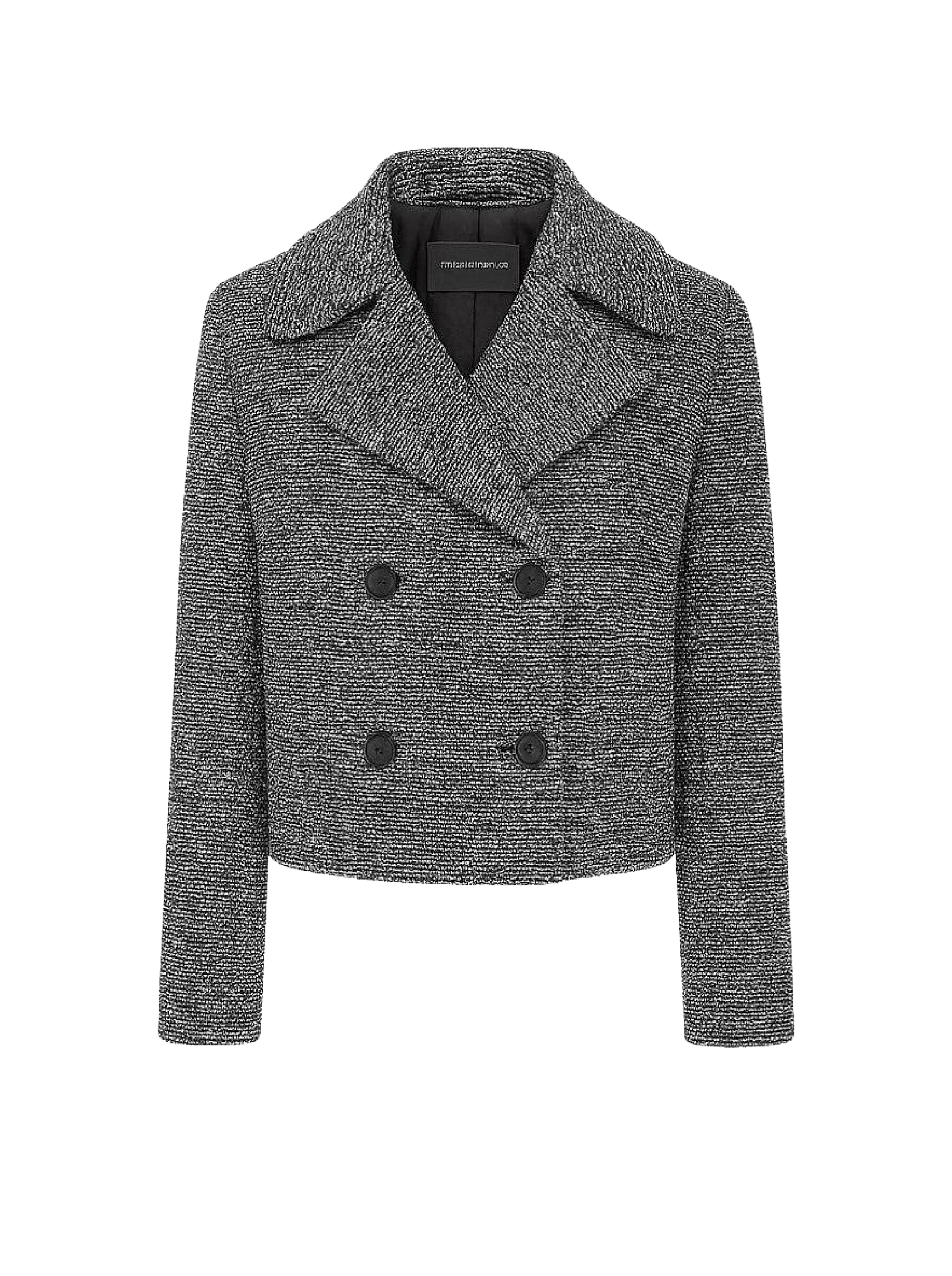Manteau court en tweed boutonné - Dark Grey