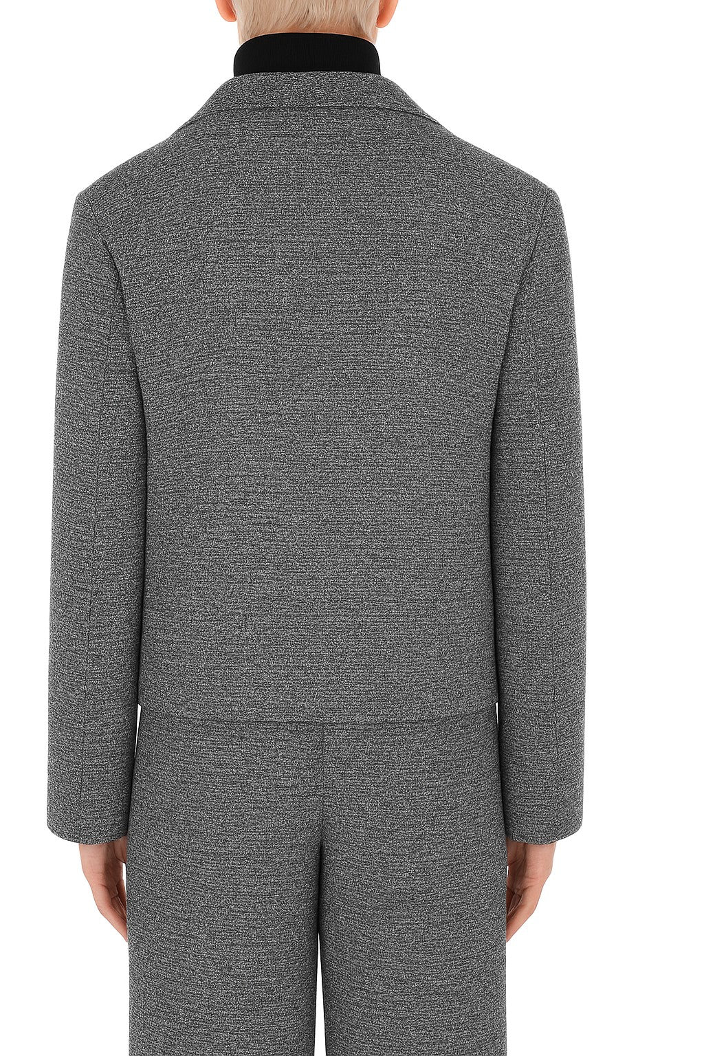 Manteau court en tweed boutonné - Dark Grey