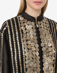 Blouson avec broderie médailles - Black