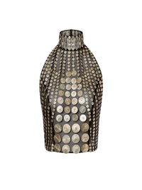Top court en tulle avec broderie médailles - Black