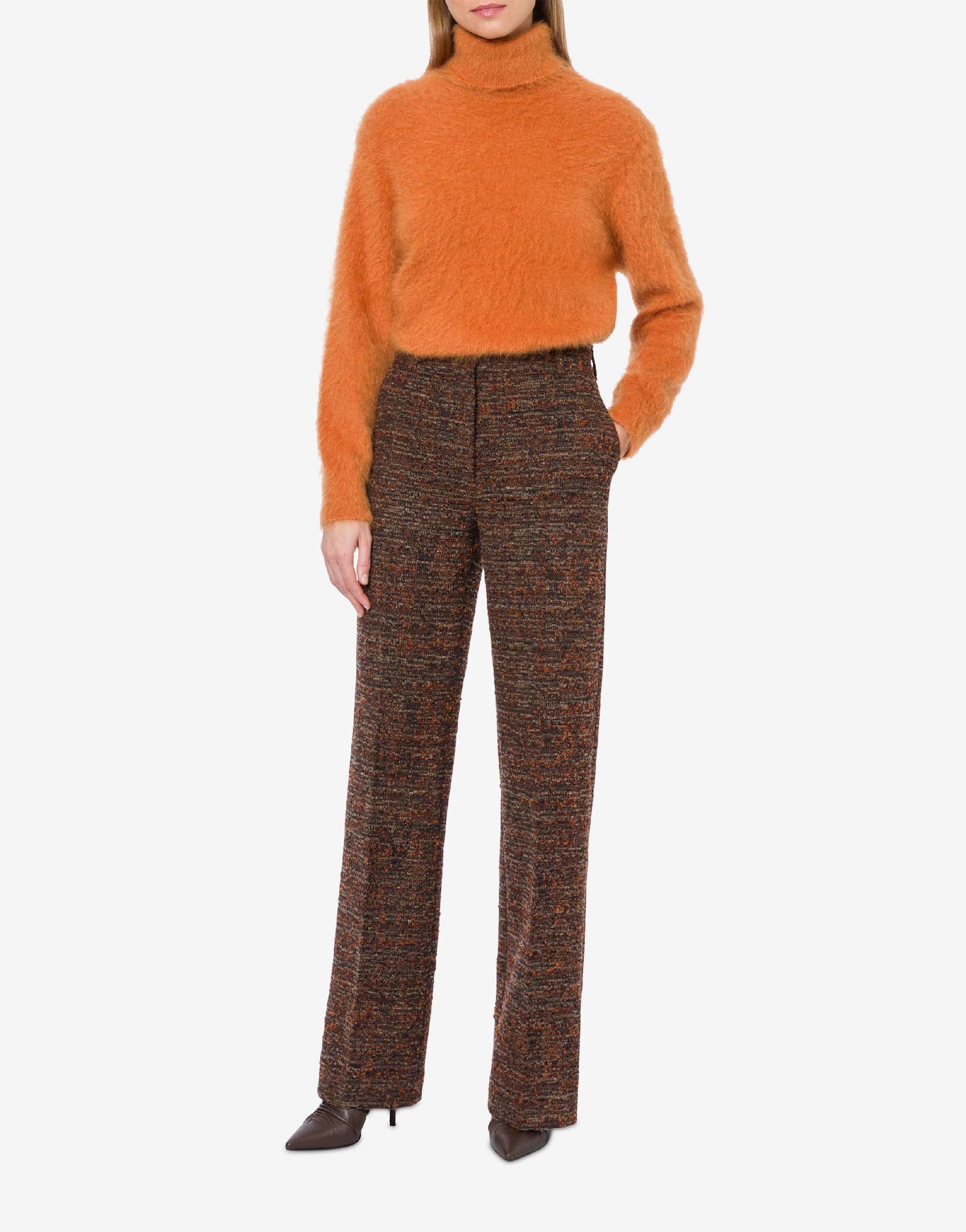 Wool turtleneck jumper - Orange