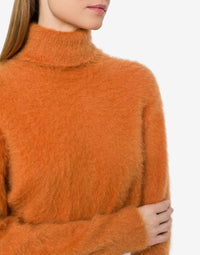 Wool turtleneck jumper - Orange