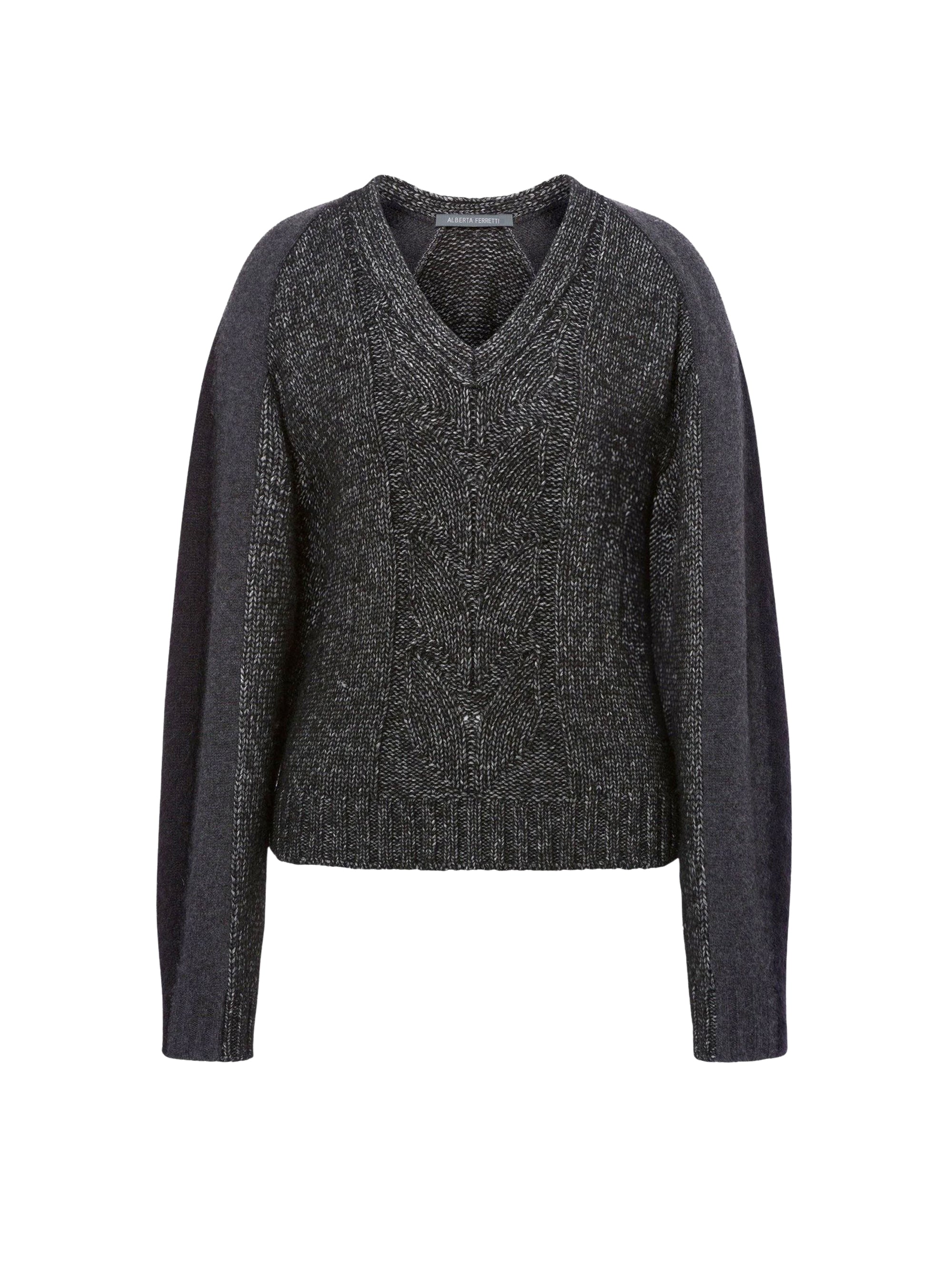 Cashmere wool blend jumper with sleeves - Black