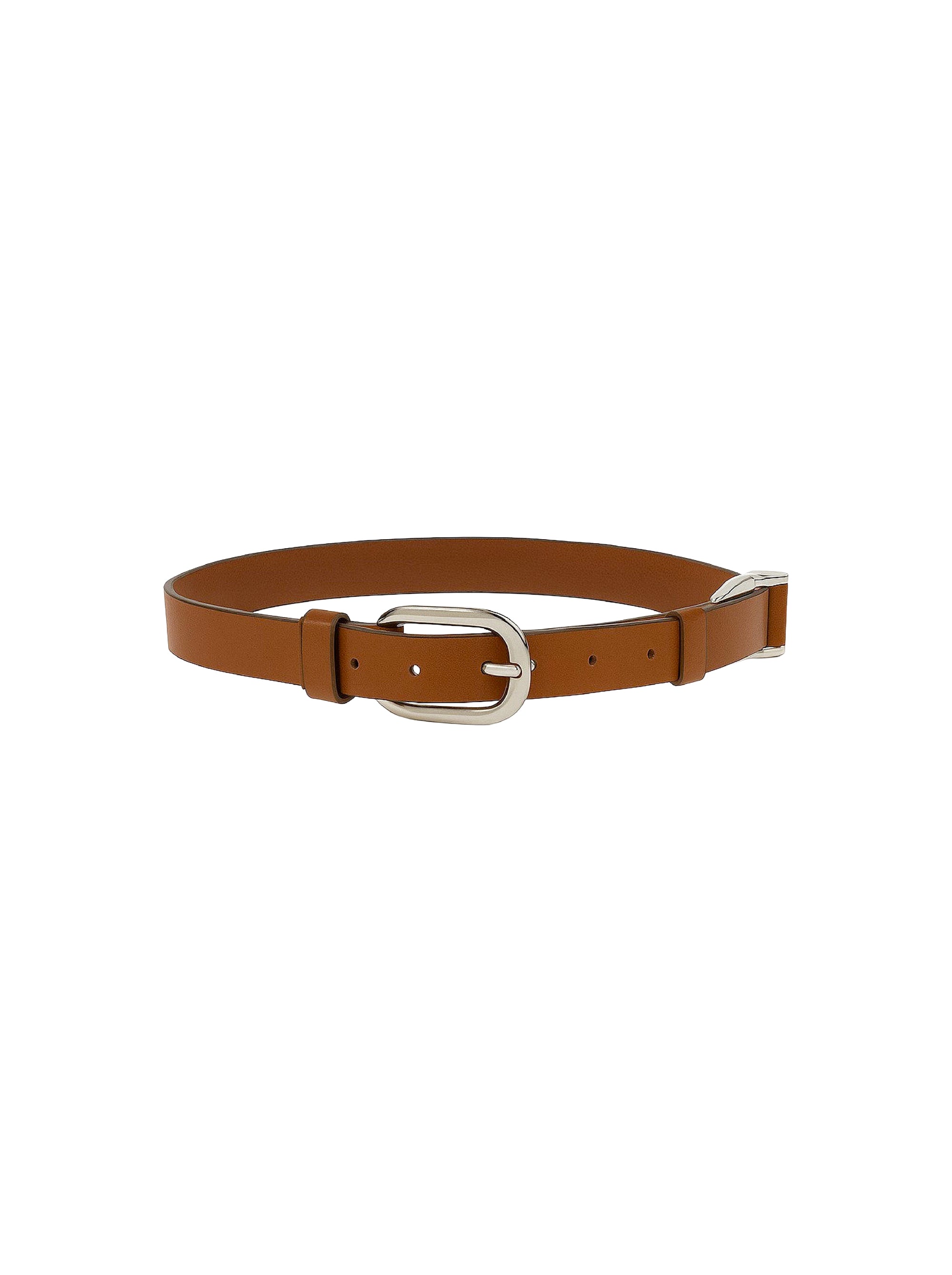 Ceinture en cuir à boucle métallique - Brown