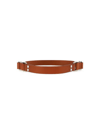 Leather belt with metal buckle - Brown
