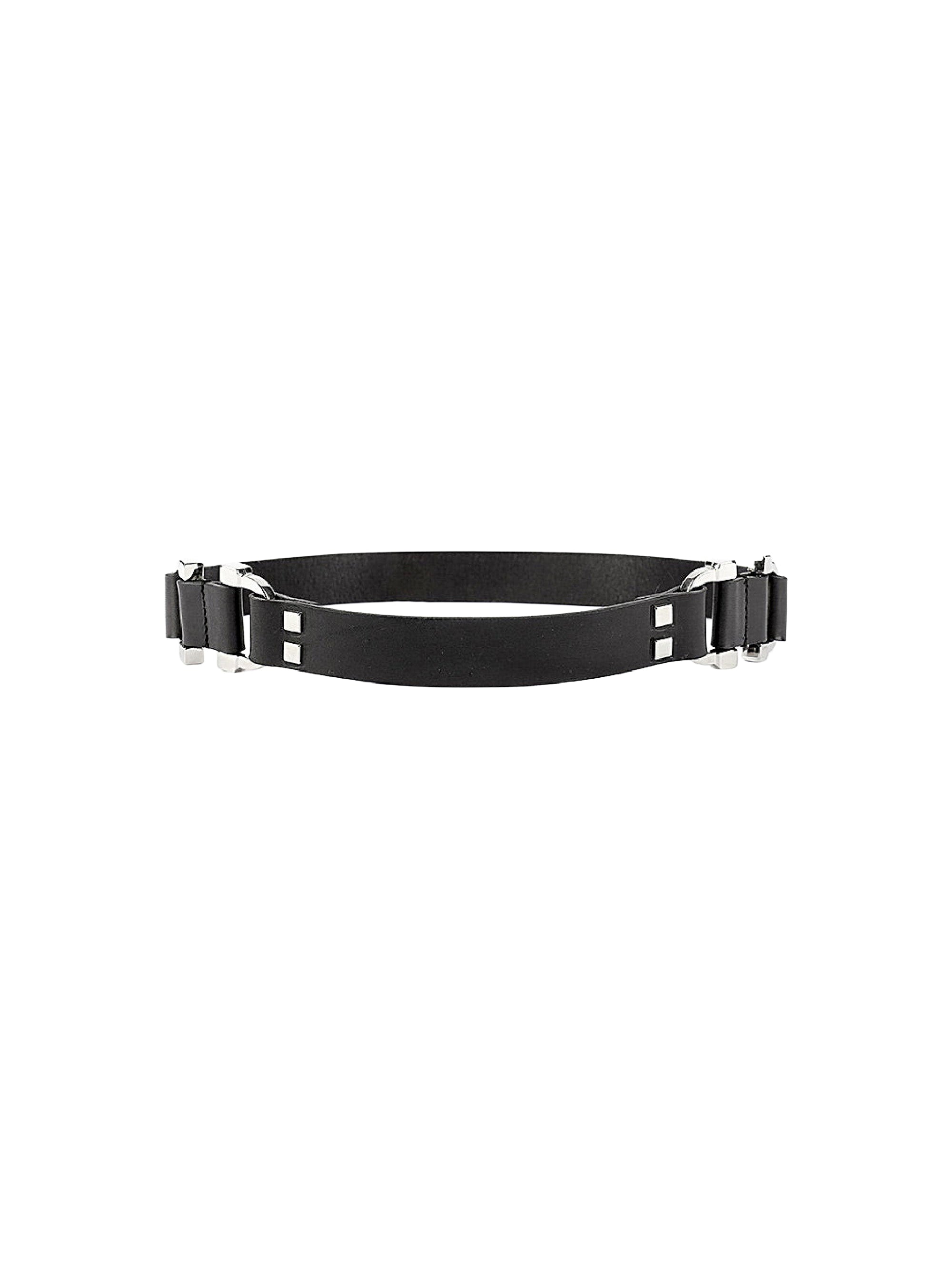 Ceinture en cuir à boucle métallique - Black