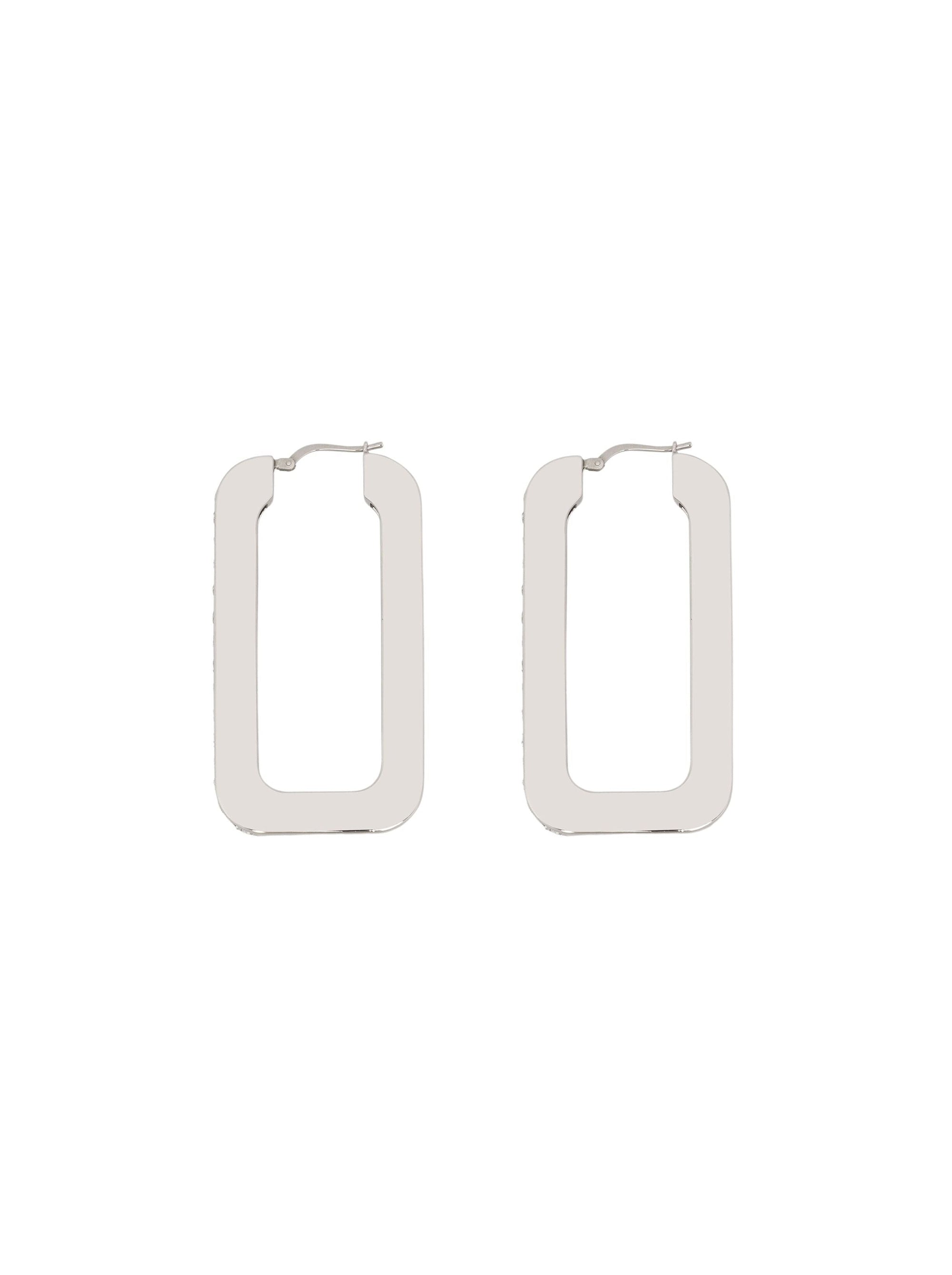 Boucles d’oreilles en métal avec strass - Silver
