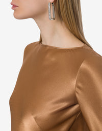 Boucles d’oreilles en métal avec strass - Silver